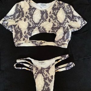 NEW- Icon Swim Snake Print Two Piece-Size Small